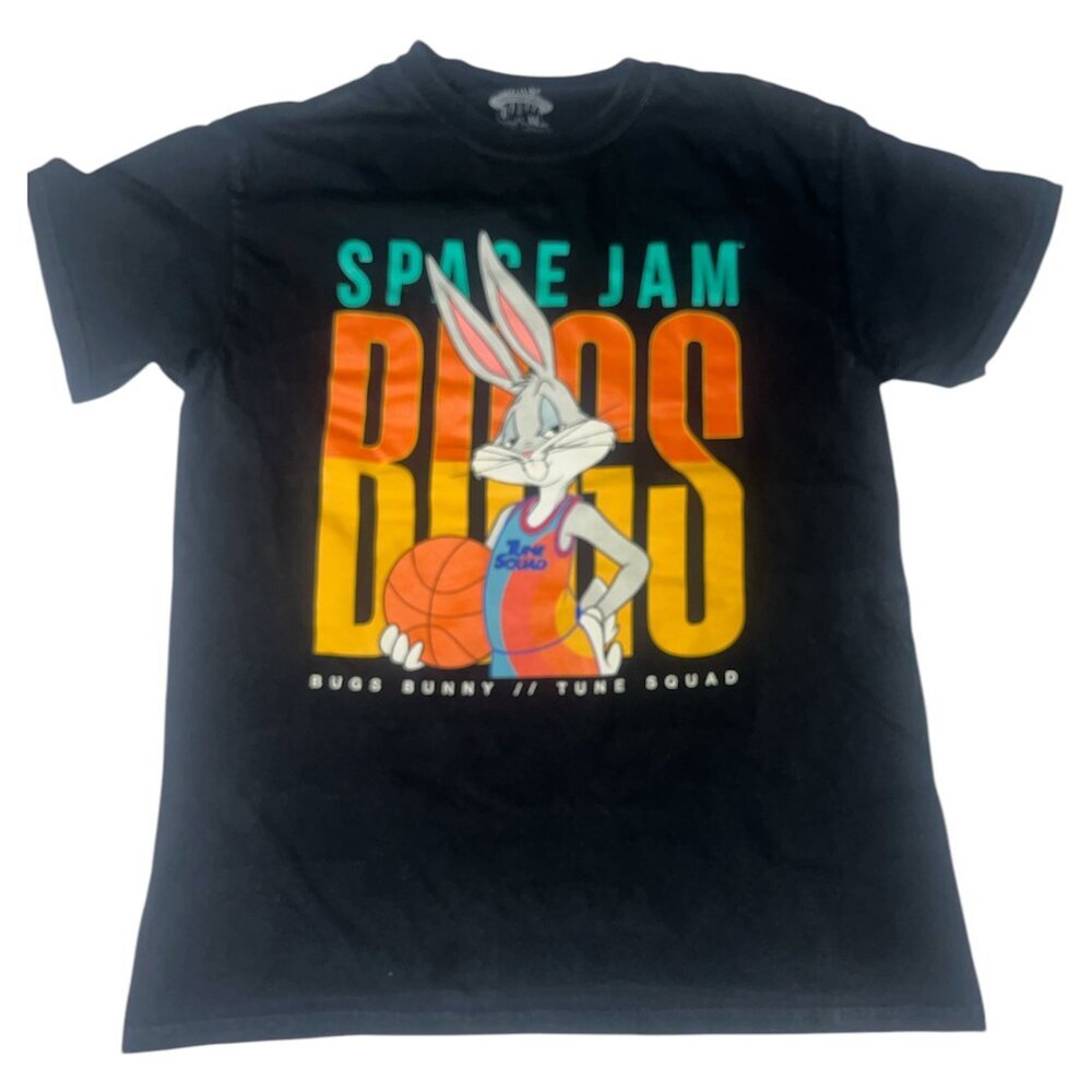 Y2K Space Jam Bugs Vintage T-Shirt Black Size Medium USED